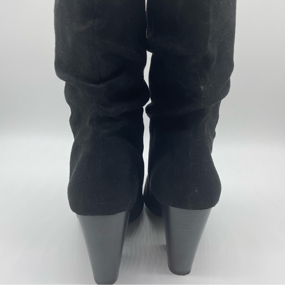 SOLD Report Indio Mid Calf Slouchy Western Black Boots Microfiber Suede Size … - Picture 10 of 11